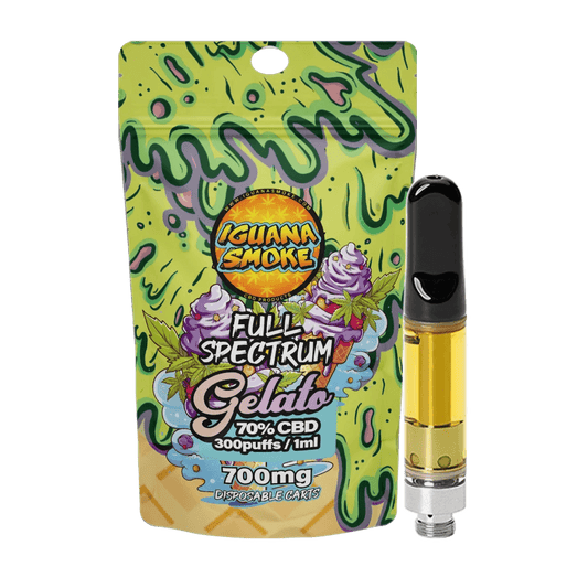 Iguana Smoke CBD Vape Cartridge - Full Spectrum - Gelato 1ml/2ml - 700mg/1400mg – vape device – 700mg, 1ml – UK product