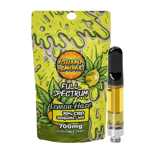 Iguana Smoke CBD Vape Cartridge - Full Spectrum - Lemon - 1ml/2ml - 700mg/1400mg – vape device – Lemon – 700mg, 1ml – UK