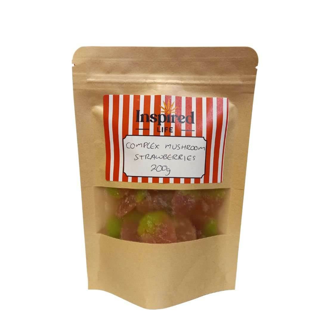 Complex Mushroom Vegan Sweets - 7 Mushroom Wellness Blend by Inspired Life UKComplex Mushroom Strawberries - Inspired Life CBD