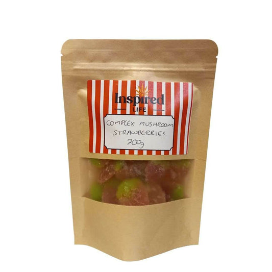 Complex Mushroom Vegan Sweets - 7 Mushroom Wellness Blend by Inspired Life UKComplex Mushroom Strawberries - Inspired Life CBD