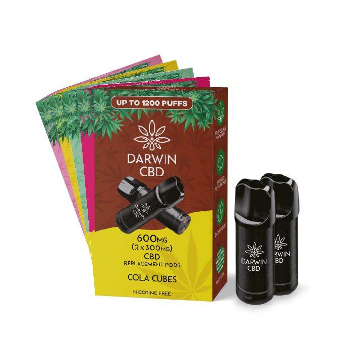 Darwin CBD Prefilled Replacement Pods 900mg 600mg 2 Pack Bubblegum Flavor