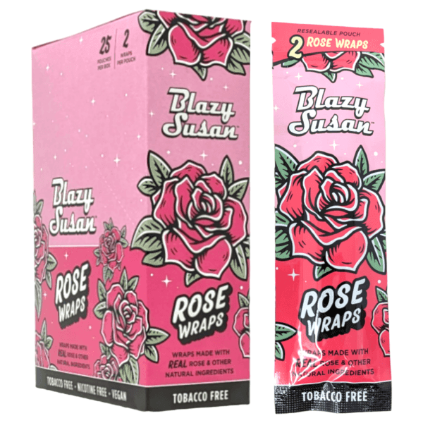 Inspired Life UK Blazy Susan Rose Wraps &amp; Tea Leaf Wraps - Tobacco - Free, Nicotine - Free, Vegan – CBD tea – UK